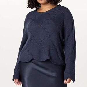 NWT The Drop Katia Basket Weave Cropped Sweater size XXL